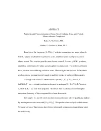 Monocarborane Complexes Robin A. Mccown, MS