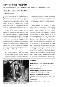 Notes on the Program by James M