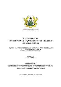 Report of the Commission of Inquiry Into the Creation of New Regions