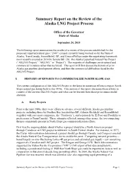 Summary Report on the Review of the Alaska LNG Project Process