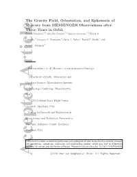The Gravity Field, Orientation, and Ephemeris of Mercury From