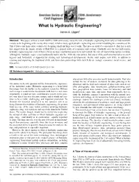 What Is Hydraulic Engineering?