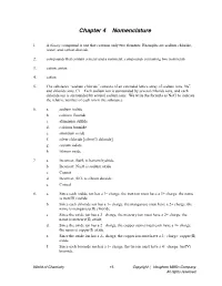 Chapter 4 Nomenclature