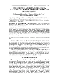 Cimicomorpha and Pentatomomorpha (Heteroptera) of Alfalfa from Mashhad and Vicinity, Ne Iran