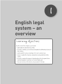 English Legal System – an Overview