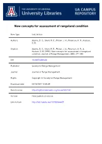 New Concepts for Assessment of Rangeland Condition