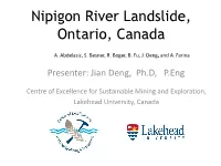 Nipigon River Landslide, Ontario, Canada