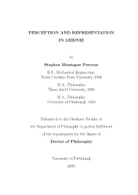 Perception and Representation in Leibniz