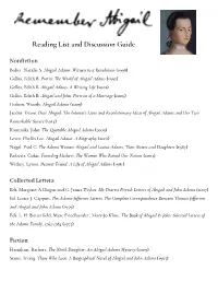 Remember Abigail Reading List