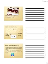Worried About Word Work? Why, When, and What?