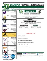 BELHAVEN FOOTBALL Game NOTES