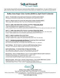 DARCC) April Event Calendar