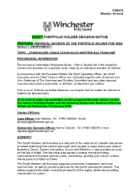 Draft Portfolio Holder Decision Notice