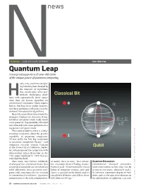 Quantum Leap a New Proof Supports a 25-Year-Old Claim N of the Unique Power of Quantum Computing