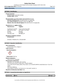 Safety Data Sheet According to OSHA Hazard Communication Standard, 29 CFR 1910.1200 Initial Preparation Date: 01.15.2018 Page 1 of 8 Sodium Bismuthate