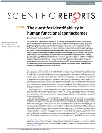 The Quest for Identifiability in Human Functional Connectomes