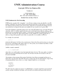 UNIX Administration Course
