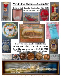Catalog and Bid Online: to Bid by Phone Call Us at (904) 825-1723 to Bid by Mail Use Enclosed Bid Sheet