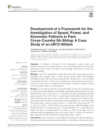 Development of a Framework for the Investigation of Speed, Power, and Kinematic Patterns in Para Cross-Country Sit-Skiing: a Case Study of an LW12 Athlete