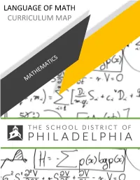 Language of Math Curriculum Map