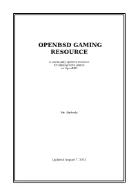 Openbsd Gaming Resource