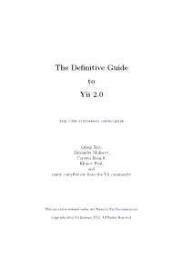 "The Definitive Guide to Yii 2.0"