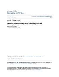 Van Inwagen's Modal Argument for Incompatibilism