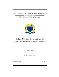 Cyber Warfare: Implications for Non-International Armed Conflicts