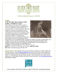 Exhibit and Related Programs—Fall 2016