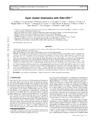 Open Cluster Kinematics with Gaia DR2 ? C