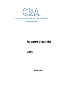 Rapport D'activité 2000