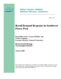 Retail Demand Response in Southwest Power Pool