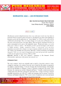 Romantic Age :– an Introduction