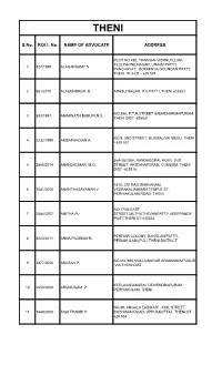 S.No. ROLL No. NAME of ADVOCATE ADDRESS