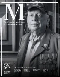 The Magazine of the Museum of Texas Tech University in This Issue | Fall-Winter 2017