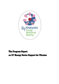 The Progress Report on G7 Energy Sector Support for Ukraine