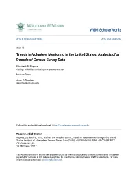 Trends in Volunteer Mentoring in the United States: Analysis of a Decade of Census Survey Data
