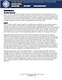 Ursnif Malware Executive Summary on April 16, 2020, Fireeye Released a Report on the Top 10 Malware Affecting the Healthcare Industry in the First Quarter of 2020