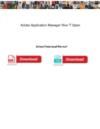 Adobe Application Manager Won T Open