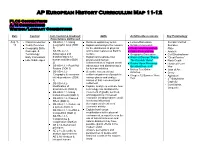 AP European History Curriculum Map 11-12