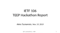 IETF Hackathon