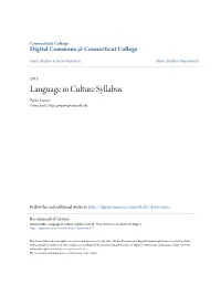 Language in Culture Syllabus Petko Ivanov Connecticut College, Pivanov@Conncoll.Edu