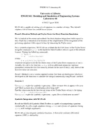Modeling and Simulation of Engineering Systems Laboratory #4