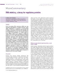 RNA Mimicry, a Decoy for Regulatory Proteinsmmi 7911 1..6