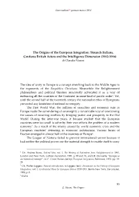 The Origins of the European Integration: Staunch Italians, Cautious British Actors and the Intelligence Dimension (1942-1946) Di Claudia Nasini
