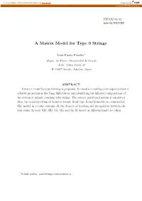 A Matrix Model for Type 0 Strings