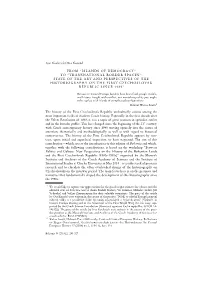 Islands of Democracy” to “Transnational Border Spaces”: State of the Art and Perspectives of the Historiography on the First Czechoslovak 1 Republic Since 1989