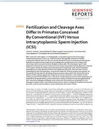 IVF) Versus Intracytoplasmic Sperm Injection (ICSI) Calvin R