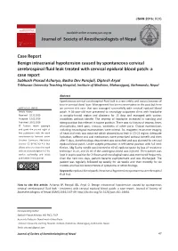 Journal of Society of Anesthesiologists of Nepal Case Report Benign