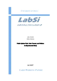 Labsi Working Papers Public Opinion Polls, Voter Turnout, and Welfare